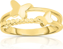 Load image into Gallery viewer, 10k Yellow Gold Butterfly Women's Ring