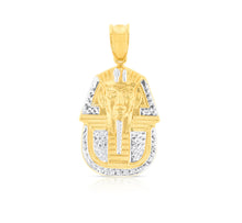 Load image into Gallery viewer, 10k Yellow Gold Egyptian King Pharoah Two-Tone Pendant
