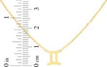 Load image into Gallery viewer, 14k Yellow Gold Horoscope Zodiac Sign Charm Pendants Chain Necklace 16" - 18 Inch