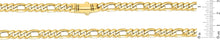Load image into Gallery viewer, 10k Yellow Gold 7mm Lite Figaro Monaco Link Chain Necklace