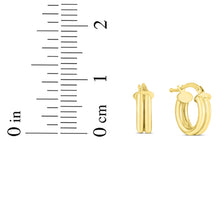 Load image into Gallery viewer, 14k Yellow Gold 8mm 2-Row Bar Hoop Earrings