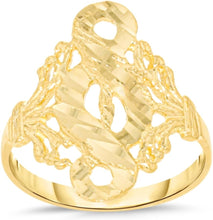 Load image into Gallery viewer, 10k Yellow Gold 18.8mm Filigree Infinity Eight 8 Openwork Filigree Ring
