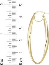 Load image into Gallery viewer, Italian 14k Yellow Gold or White Gold 43mm Twisted Oval Hinged Hoop Earrings