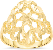 Load image into Gallery viewer, 10k Yellow Gold 17mm Intricate Floral Filigree Ring