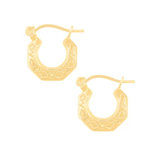 Load image into Gallery viewer, 10k Yellow Gold Polished New Orleans Hoop Earrings