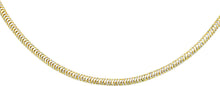 Load image into Gallery viewer, Italian 14k Gold Over 925 Silver 3mm Sparkle Snake Link Chain Bracelet, 7 Inch