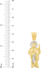 Load image into Gallery viewer, 10k Yellow Gold Saint Jude Two-Tone Religious Pendant