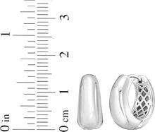 Load image into Gallery viewer, 925 Sterling Silver or 14k Gold over Silver 15mm Graduated Sculpted Hoop Earrings