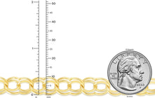 Load image into Gallery viewer, 14k Yellow Gold 10mm Solid Double Chino Link Charm Bracelet, 7 Inch or 8 Inch