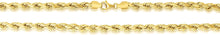 Load image into Gallery viewer, 10k Yellow Gold 7mm Diamond Cut Hollow Rope Chain Necklace