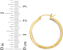 Load image into Gallery viewer, 10k Two-Tone Gold 25mm Yellow Exterior White Interior Textured Hoop Earrings