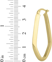Load image into Gallery viewer, 10k Yellow Gold 38mm Geometric Oval Hoop Earrings