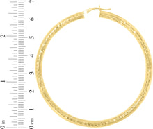 Load image into Gallery viewer, 10k Yellow Gold 4mm Diamond Cut Round Tube Hoop Earrings