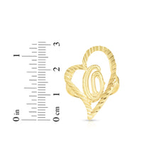 Load image into Gallery viewer, 10k Yellow Gold Small Medium Large or Extra Large A-Z Cursive initial Letter Heart Ring