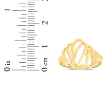 Load image into Gallery viewer, 10k Yellow Gold 13.6mm Wavey Stripes Filigree Openwork Ring