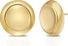 Load image into Gallery viewer, 14k Yellow Gold 16mm Polished Button Stud Earrings