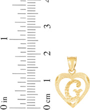 Load image into Gallery viewer, 10k Yellow Gold 0.5" Personalized Alphabet Letter A - Z Initial Heart Pendant with optional Extendable Cable Chain Necklace