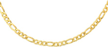 Load image into Gallery viewer, Italian 14k Gold Over 925 Silver 5.2mm Figaro Link Chain Bracelet, 8 Inch