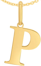 Load image into Gallery viewer, 14k Yellow Gold 0.9" Alphabet Letter A - Z Initial Charm Pendant with optional Extendable Adjustable Chain Necklace