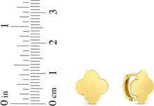 Load image into Gallery viewer, 14k Yellow Gold 11mm High Polish Four Leaf Clover Earrings