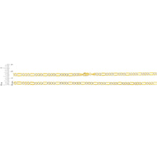 Load image into Gallery viewer, 10k Yellow Gold and White Gold 4.5mm Solid Two-Tone Figaro Chain Bracelet or Anklet