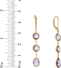 Load image into Gallery viewer, 14k Yellow Gold 47mm Amethyst Drop Earrings