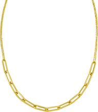 Load image into Gallery viewer, 14k Yellow Gold Paperclip Adjustable Chain Friendship Necklace, 16 to 26 Inch