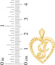 Load image into Gallery viewer, 10k Yellow Gold 0.7" Personalized Alphabet Letter A - Z Initial Heart Pendant with optional Extendable Cable Chain Necklace