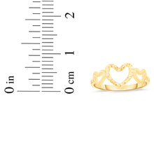 Load image into Gallery viewer, 10k Yellow Gold Graduated Open Triple Hearts Ring, Size 3-11