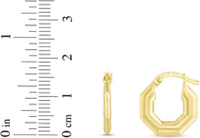 Load image into Gallery viewer, 14k Yellow Gold 16.7mm Puffed Hexagon Hoops Earrings