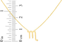 Load image into Gallery viewer, 14k Yellow Gold Horoscope Zodiac Sign Charm Pendants Chain Necklace 16" - 18 Inch