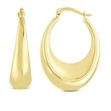 Load image into Gallery viewer, 14k Yellow Gold 28.5mm Polished Puff Hoop Earrings
