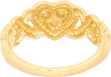 Load image into Gallery viewer, 10k Yellow Gold 9mm CZ XOXO Heart Two-Tone Ring, Sizes 4 - 10.5
