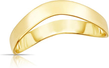 Load image into Gallery viewer, 10k Yellow or White or White Gold 2mm High Polish Curved Waved Stackable Thumb Ring