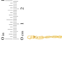 Load image into Gallery viewer, 10k Yellow Gold 1.5mm Solid Spiral Rope Multi Diamond Cut Chain Bracelet or Anklet