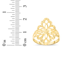 Load image into Gallery viewer, 10k Yellow Gold 21.1mm Floral Openwork Filigree Ring