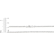Load image into Gallery viewer, 10k Yellow Gold or White Gold or Rose Gold 2.5mm Solid Rope Chain Diamond Cut Bracelet or Anklet