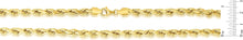 Load image into Gallery viewer, 10k Yellow Gold 7mm Diamond Cut Hollow Rope Chain Necklace