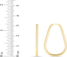 Load image into Gallery viewer, 14k Yellow Gold High Polish Oval Geometrical Round Tube Endless Hoop Earrings