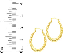 Load image into Gallery viewer, 14k Yellow Gold 20mm Graduated Oval Twist Back to Back Hoop Earrings