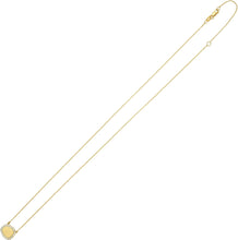 Load image into Gallery viewer, .12cttw Diamond 14k Yellow Gold 11mm Freeform Cushion Charm Pendant Adjustable Chain Necklace, 16 Inch-18"