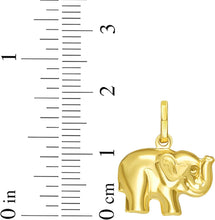 Load image into Gallery viewer, Italian 14k Yellow Gold 11mm Elephant Charm Pendant with Optional Necklace, 16-17-18 Inch