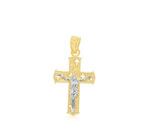 Load image into Gallery viewer, 10k Yellow Gold Cross Theme Crucifix of Jesus Cross Religious Pendant