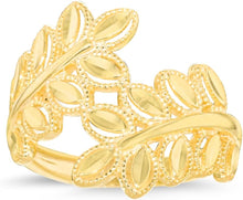 Load image into Gallery viewer, 10k Yellow Gold Leaf Bypass Ring, Size 3-11