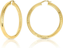 Load image into Gallery viewer, 10k Yellow Gold 5mm High Polish and Satin Finish Round Tube Hoop Earrings