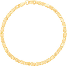 Load image into Gallery viewer, 10k Yellow Gold 3.6mm Relationship and Friendship Mirror Chain with Double Sided Heart Charms Bracelet or Anklet