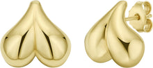 Load image into Gallery viewer, 14k Yellow Gold 13mm Puffed Bubble Heart Stud Earrings