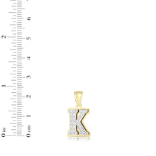 Load image into Gallery viewer, 10k Yellow Gold and White Gold 15mm 3D Alphabet Initial A Pendant