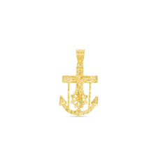 Load image into Gallery viewer, 10k Yellow Gold Jesus Christ Crucifix Anchor Religious Pendant