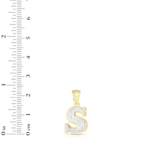 Load image into Gallery viewer, 10k Yellow Gold and White Gold 15mm 3D Alphabet Initial A Pendant